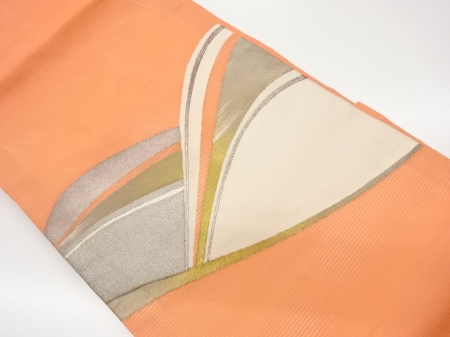 JAPANESE NAGOYA OBI FOR SUMMER / EMBROIDERY / WAVY STRIPE